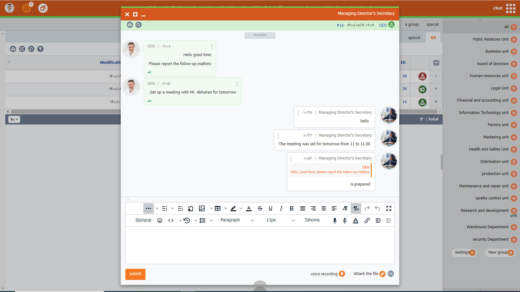 Teamyar Chat Module